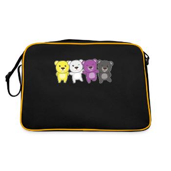 Nonbinary Monkey Flag Pride LGBTQ Cute Monkey - Retro Bag - black/gold - Back