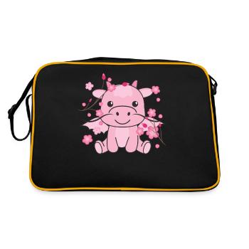 Dragon animaux mignons pour enfants kawaii - Sac Retro - noir/or - Dos