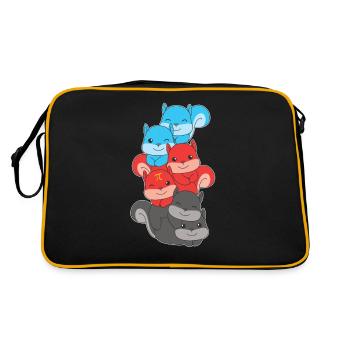 Polyamory Flag Gay Pride LGBTQ Squirrel Tower - Retro Bag - black/gold - Back