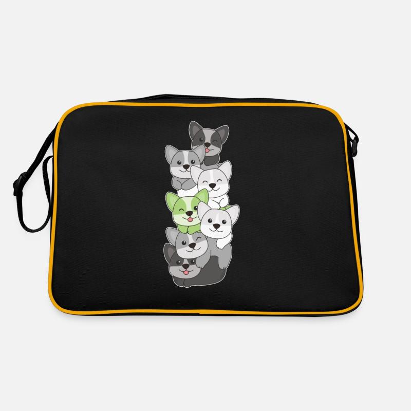 Agender Flag Pride LGBTQ süßer Corgi Stapel Retro Tasche