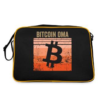 Bitcoin Oma - Retro Tasche - Schwarz/Gold - Hinten