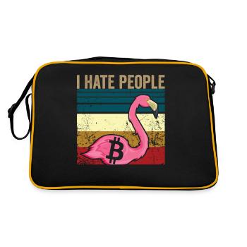 I hate people | Bitcoin - Retro Tasche - Schwarz/Gold - Hinten
