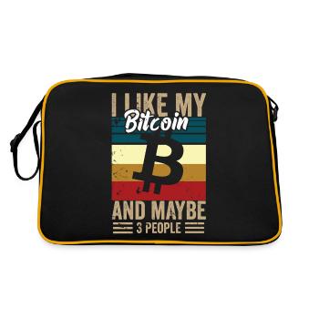 I like my Bitcoin and maybe 3 people - Retro Tasche - Schwarz/Gold - Hinten