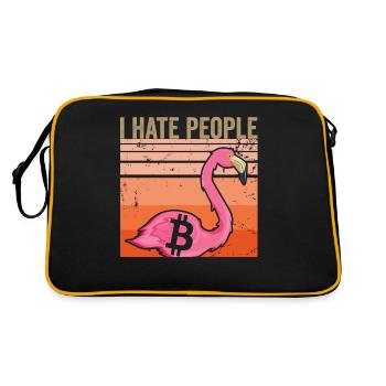 Je déteste les gens | Bitcoin - Sac Retro - noir/or - Dos