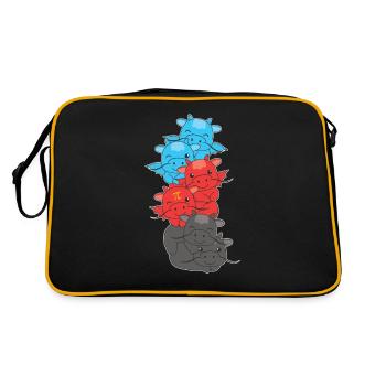 Polyamory Flag Gay Pride LGBTQ Dragon Tower - Retro Bag - black/gold - Back