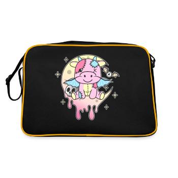 Kawaii Gothic Dragon Pastel Gothic Goth - Retro Bag - black/gold - Back