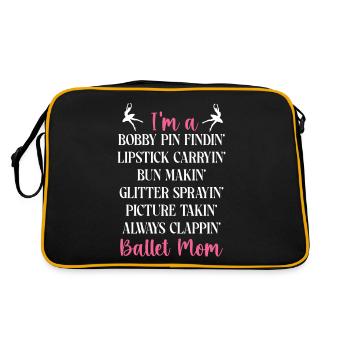 Ballet Dancer Dance Girl Ballerina - Retro Tasche - Schwarz/Gold - Hinten