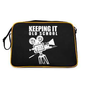 Bleiben Sie in der alten Schule - Retro Tasche - Schwarz/Gold - Hinten