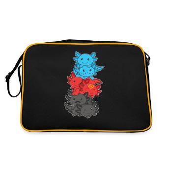 Polyamory Flag Gay Pride LGBTQ Axolotl - Retro Bag - black/gold - Back