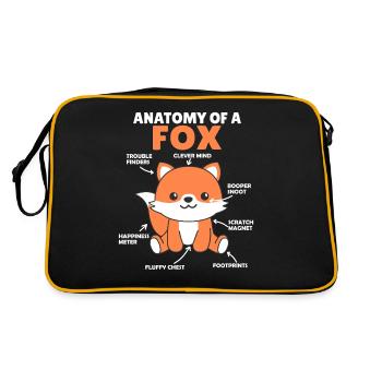 Cute Fox Explanation Anatomy of a Fox - Retro Bag - black/gold - Back