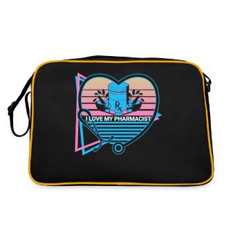 J’adore mon pharmacien pharmacie rétro - Sac Retro - noir/or - Dos