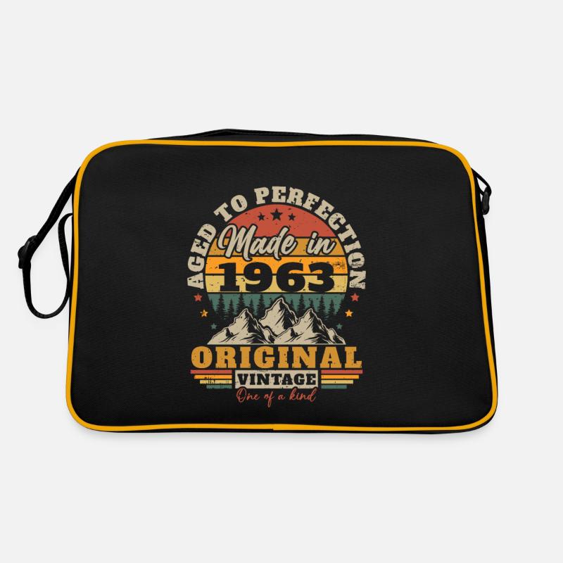 Original 1963 Vintage Retro Geburtstagsgeschenk - Retro Tasche - Schwarz/Gold