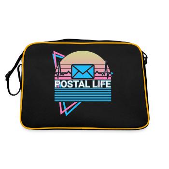 Postleben Postbeamter Retro - Retro Tasche - Schwarz/Gold - Hinten
