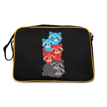 Polyamory Flag Gay Pride LGBTQ Raccoon Tower - Retro Bag - black/gold - Back
