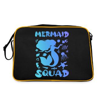 Meerjungfrauen-Trupp - Retro Tasche - Schwarz/Gold - Hinten