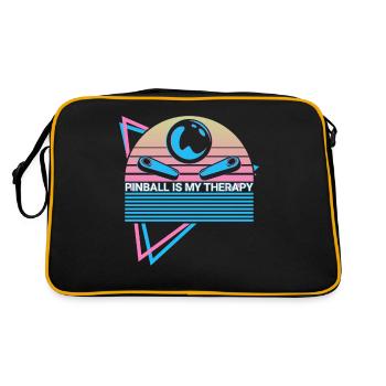 Flipper ist meine Therapie Flipperautomat - Retro Tasche - Schwarz/Gold - Hinten