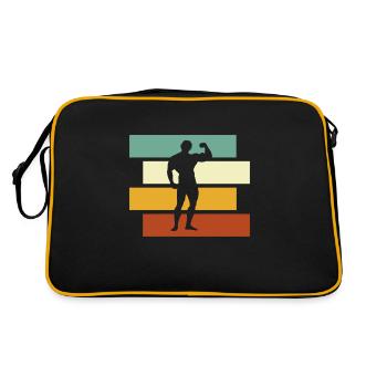 Body building Retro - Retro Tasche - Schwarz/Gold - Hinten