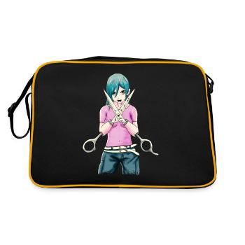 Bizarro Fiction Aesthetic Weirdcore Anime Girl - Retro Bag - black/gold - Back