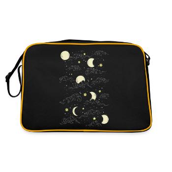 Whimsigoth Celestial Moon Star Pattern - Retro Bag - black/gold - Back
