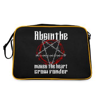 Satan Beelzebub Teufel Gothic Pentagram Mystisch - Retro Tasche - Schwarz/Gold - Hinten