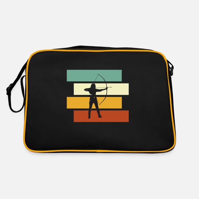 Bogenschießen Retro - Retro Tasche - Schwarz/Gold