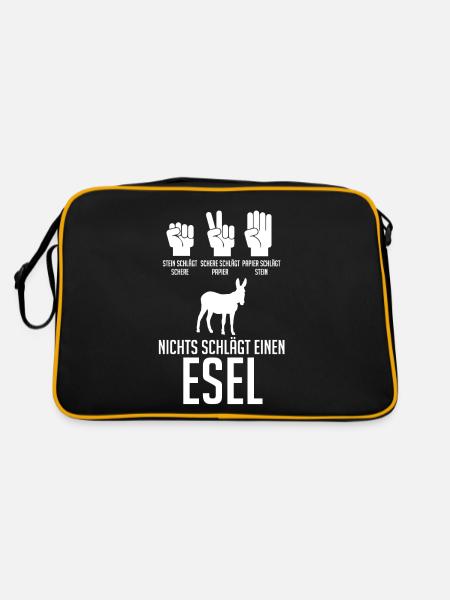 Esel - Retro Tasche - Schwarz/Gold