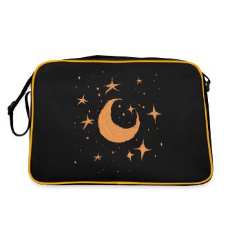 Celestial Witchy Vintage Halbmond Sterne - Retro Tasche - Schwarz/Gold - Hinten