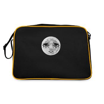 Fantaisie Céleste Grunge Triste Lune Blanche - Sac Retro - noir/or - Dos