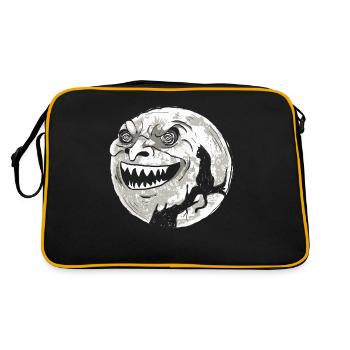 Whimsigoth Halloween Katzenschädel Vollmond Gothic - Retro Tasche - Schwarz/Gold - Hinten