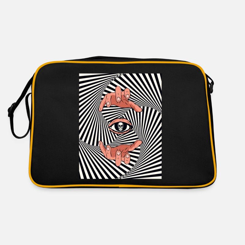 Weirdcore Aesthetic Optical Illusion Skull Retro Bag