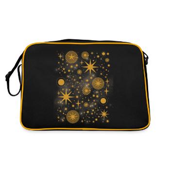 Witchy Aesthetic Celestial Vintage Crescent Moon Sun - Retro Bag - black/gold - Back