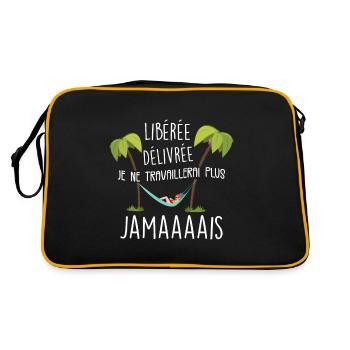 Femme Retraitée Idée Cadeau Femme Humour Retraite - Sac Retro - noir/or - Dos