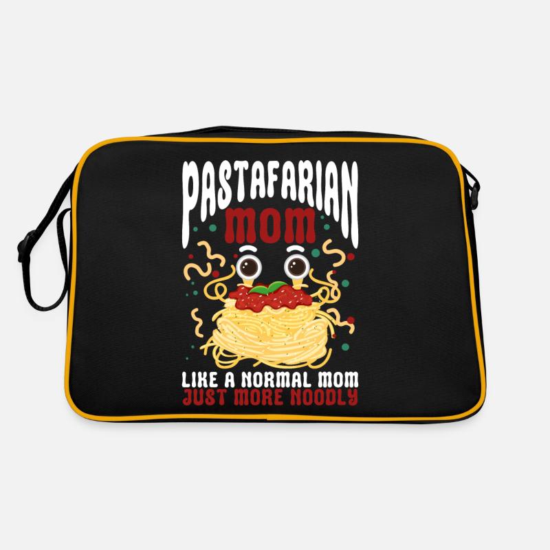 Fliegendes Spaghettimonster FSM - Retro Tasche - Schwarz/Gold