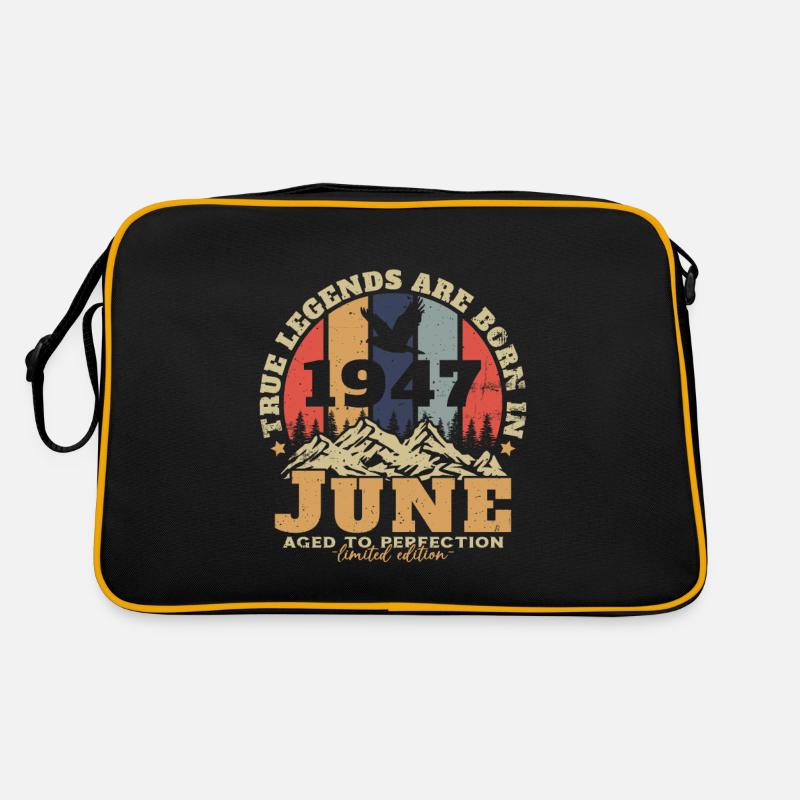 Juni 1947 Retro Vintage Geburtstagsgeschenk - Retro Tasche - Schwarz/Gold