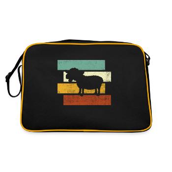 Schaf retro - Retro Tasche - Schwarz/Gold - Hinten