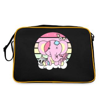 Kawaii Gothic Elephant Pastel Gothic Goth - Retro Bag - black/gold - Back