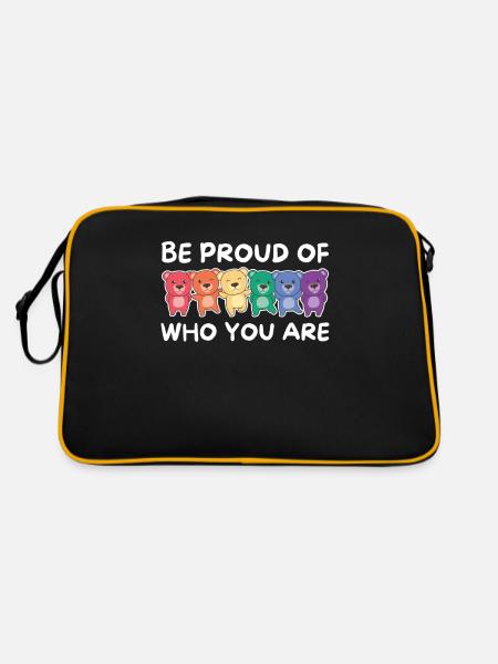 Drapeau arc-en-ciel Gay Pride LGBTQ Ours - Sac Retro - noir/or - Dos