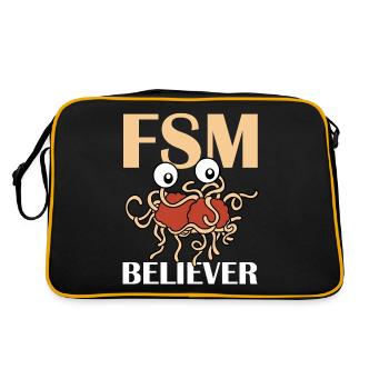 Flying Spaghetti Monster FSM Pastafarian - Retro Bag - black/gold - Back