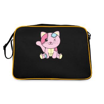 Kawaii Gothic Cat Pastel Gothic Goth - Retro Bag - black/gold - Back