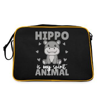 Hippo is my spirit animal - süßer Hippo - Retro Bag - black/gold - Back