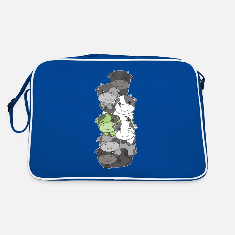 Agender Flag Pride LGBTQ Cute Cow Stack Retro Bag