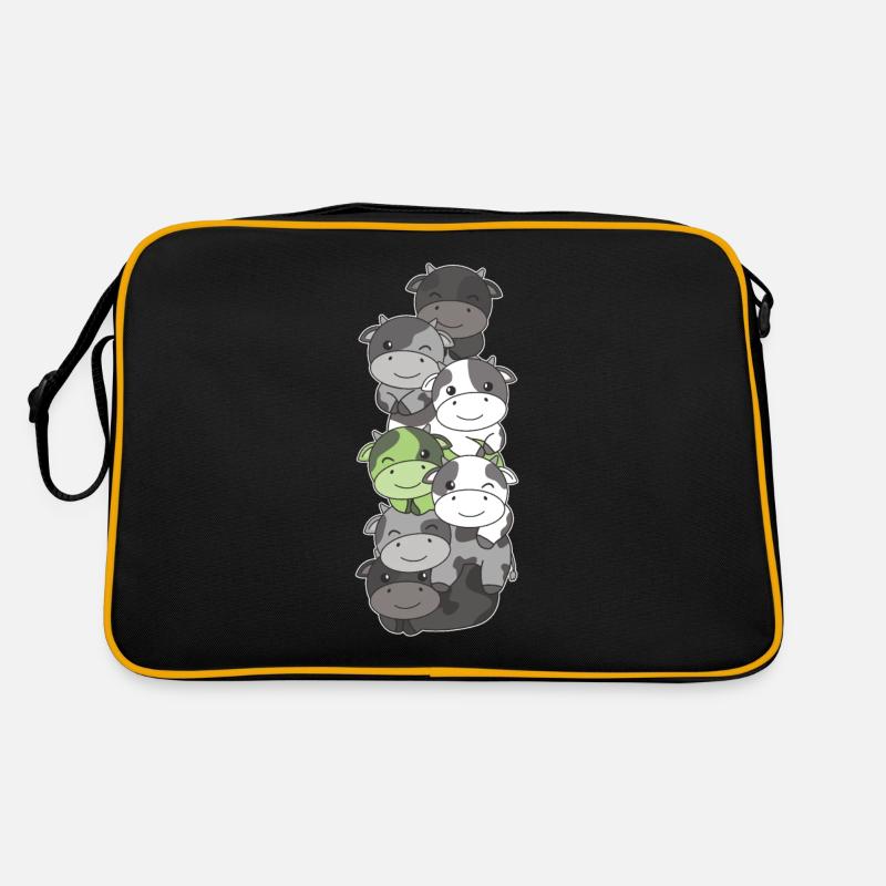 Agender Flag Pride LGBTQ süßer Kuh Stapel Retro Tasche