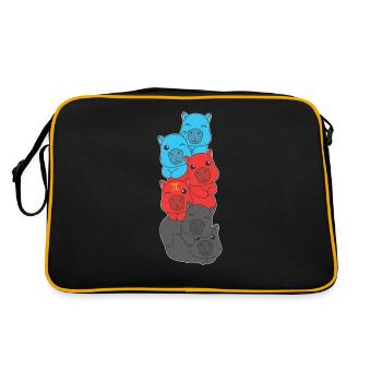 Polyamory Flag Gay Pride LGBTQ Capybara - Retro Bag - black/gold - Back
