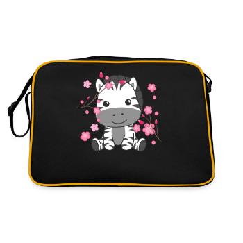 Zebra cute animals for kids kawaii - Retro Bag - black/gold - Back