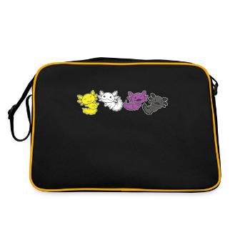 Nonbinary Axolotl Flag Pride LGBTQ Cute Axolotls - Retro Bag - black/gold - Back