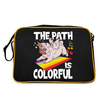 The Path Is Colorful Cute LGBTQ Pride Rainbow - Retro Tasche - Schwarz/Gold - Hinten