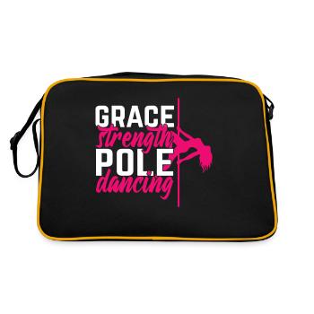 Pole Dance Dancer, Pole Dance, Pole Dancing - Retro Bag - black/gold - Back