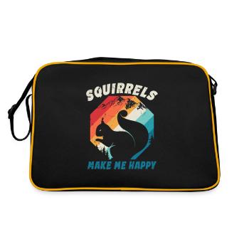 Retro Vintage Squirrel For Squirrel Lovers - Sac Retro - noir/or - Dos
