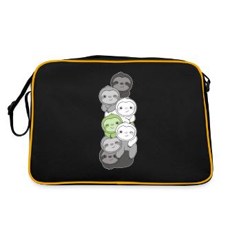 Agender Flag Pride LGBTQ Cute Sloth Stack - Retro Bag - black/gold - Back