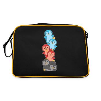 Polyamory Flag Gay Pride LGBTQ Penguin Tower - Retro Bag - black/gold - Back